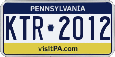 PA license plate KTR2012