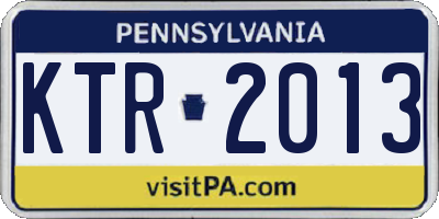 PA license plate KTR2013