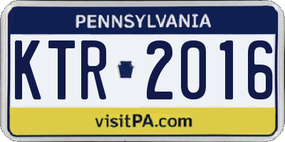 PA license plate KTR2016
