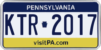 PA license plate KTR2017