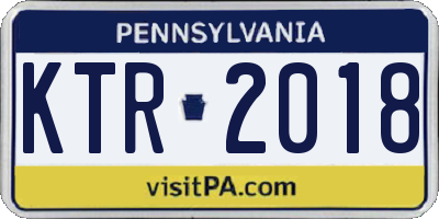 PA license plate KTR2018