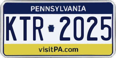 PA license plate KTR2025
