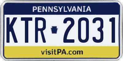 PA license plate KTR2031