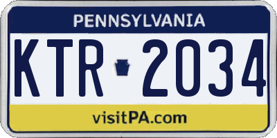 PA license plate KTR2034
