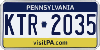 PA license plate KTR2035
