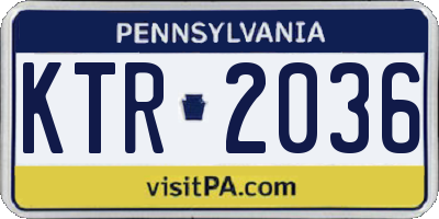 PA license plate KTR2036