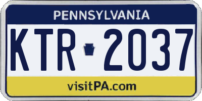 PA license plate KTR2037