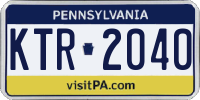 PA license plate KTR2040