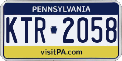 PA license plate KTR2058