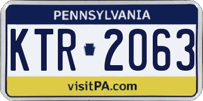 PA license plate KTR2063