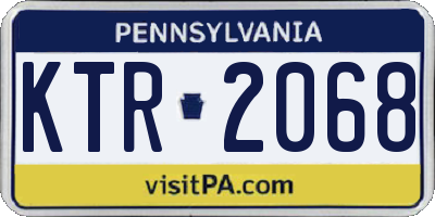 PA license plate KTR2068