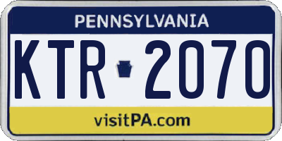 PA license plate KTR2070