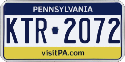 PA license plate KTR2072