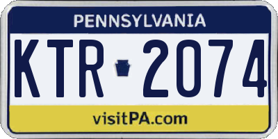 PA license plate KTR2074