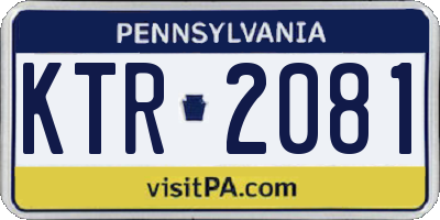 PA license plate KTR2081