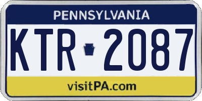PA license plate KTR2087