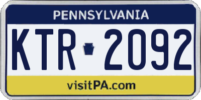 PA license plate KTR2092