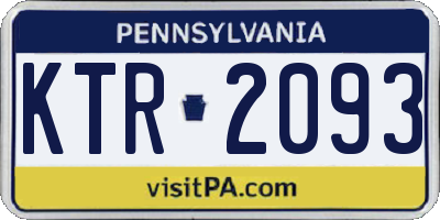 PA license plate KTR2093