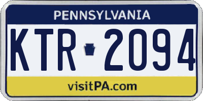 PA license plate KTR2094