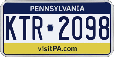PA license plate KTR2098