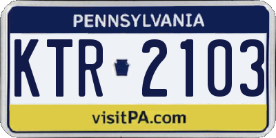 PA license plate KTR2103
