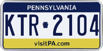 PA license plate KTR2104
