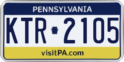 PA license plate KTR2105