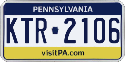 PA license plate KTR2106