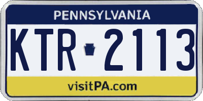 PA license plate KTR2113