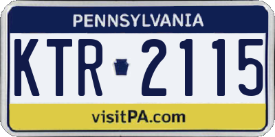 PA license plate KTR2115