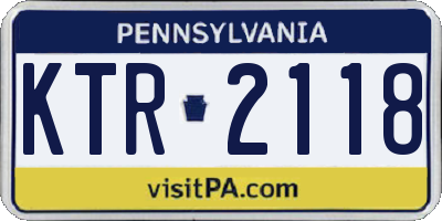 PA license plate KTR2118