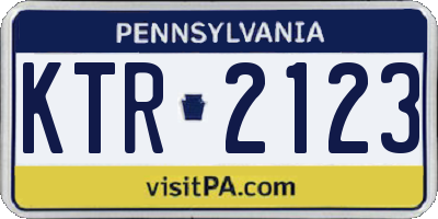PA license plate KTR2123