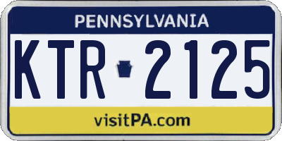 PA license plate KTR2125