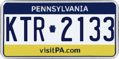 PA license plate KTR2133