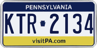 PA license plate KTR2134