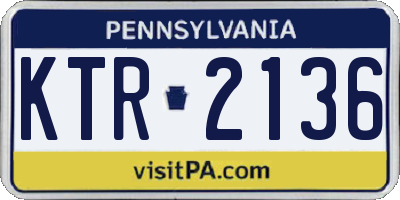 PA license plate KTR2136