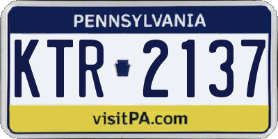 PA license plate KTR2137