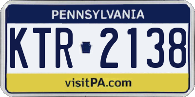 PA license plate KTR2138