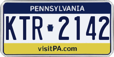 PA license plate KTR2142