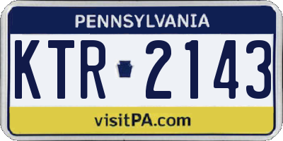 PA license plate KTR2143
