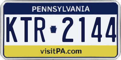 PA license plate KTR2144