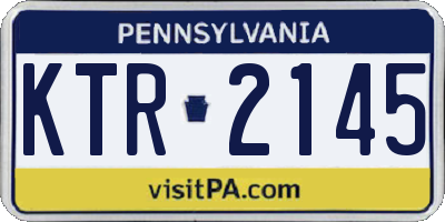 PA license plate KTR2145