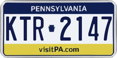 PA license plate KTR2147