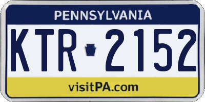PA license plate KTR2152