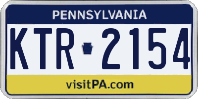 PA license plate KTR2154