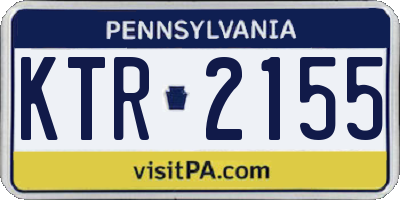 PA license plate KTR2155