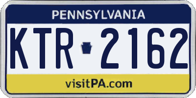 PA license plate KTR2162