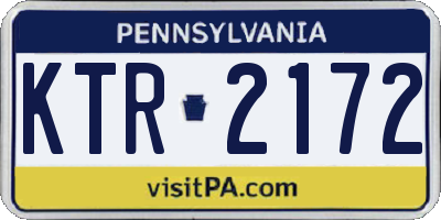 PA license plate KTR2172
