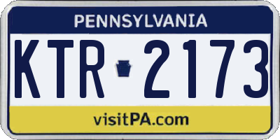 PA license plate KTR2173