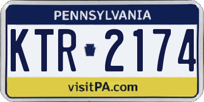 PA license plate KTR2174